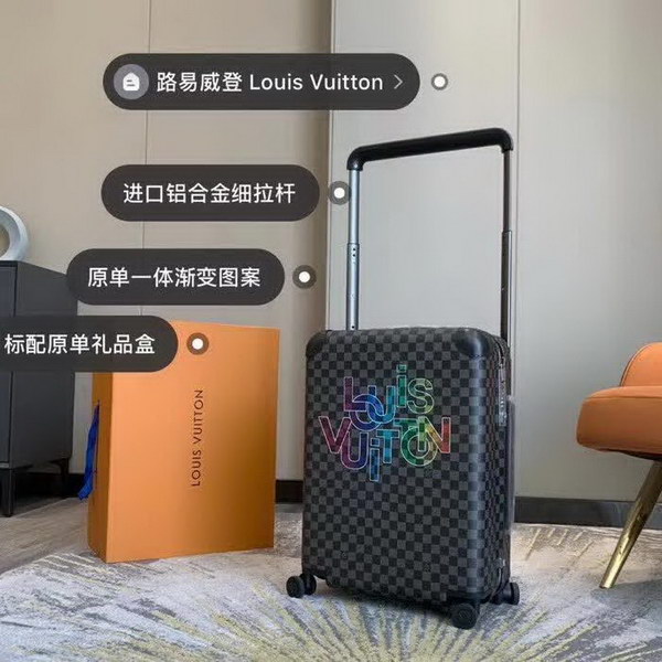 商品Alt模板：路易威登/LV Horizon 50拉杆箱，选用 Damier Graphite 帆布，印有设计的新款彩色交织字母品牌标识，光滑外层包裹轻巧的铝制拉杆，使箱内平整，箱内设计精简 - xtest