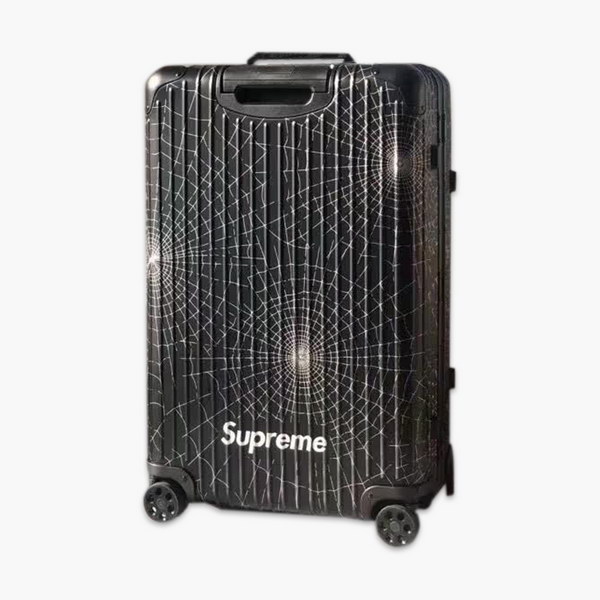 商品Alt模板：日默瓦/rimowa x Supreme联名蜘蛛网，全铝箱体，二次氧化蜘蛛网，无极变速弹跳拉杆 - xtest